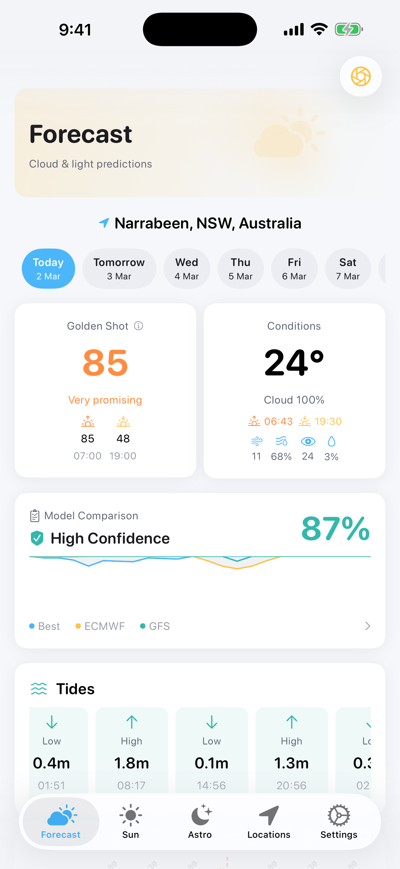 CloudScape 16-day photo weather forecast